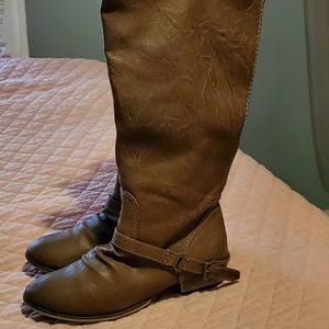 Brown knee high boots